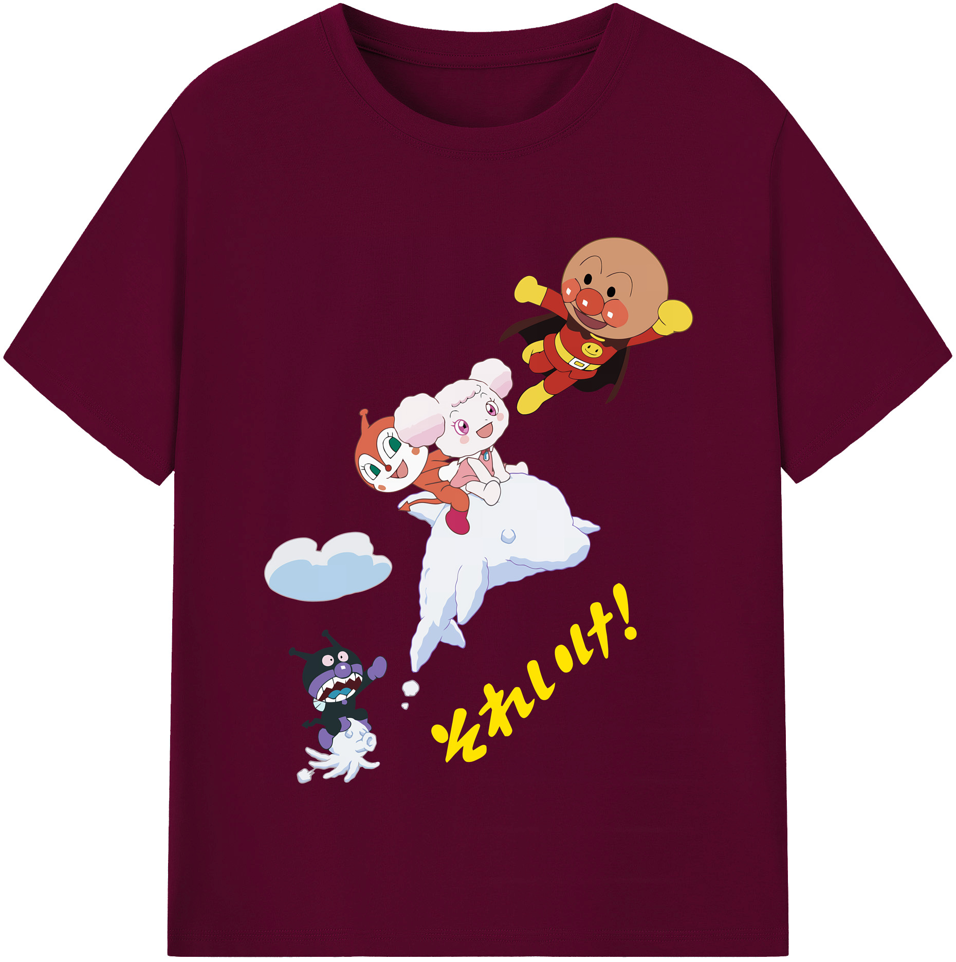（画像用） アンパンマン Anpanman レディースカジュアルプリントTシャツ（綿100％）